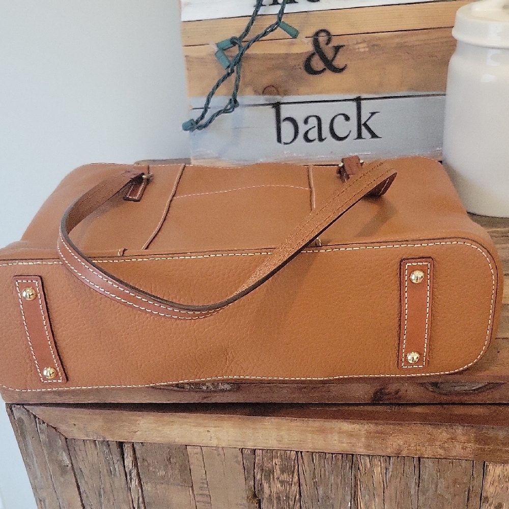 Dooney & Bourke Tan Structured Leather Tote - Picture 4 of 15